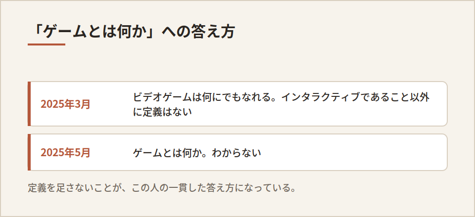 ゲームの定義についての二つの答え