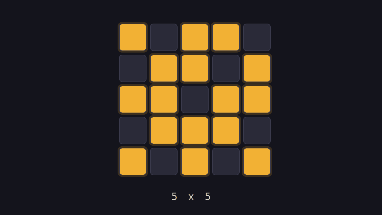 点灯した5×5の盤面のイメージ（AI生成）