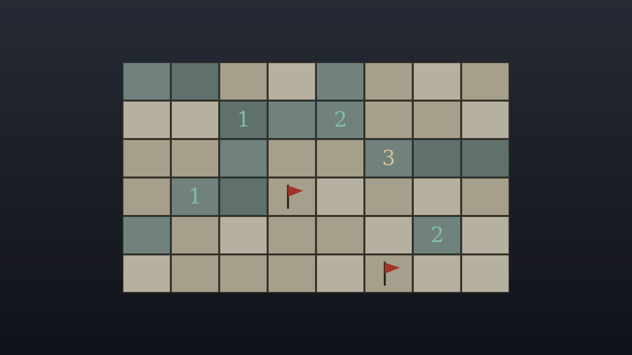 Impression of Minesweeper's key visual with a grid and mine symbols (AI-generated)