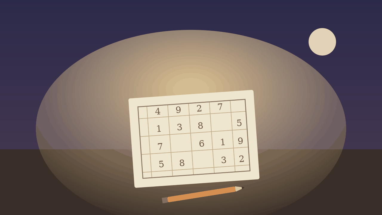 Impression of a finished grid and a resting pencil (AI-generated)