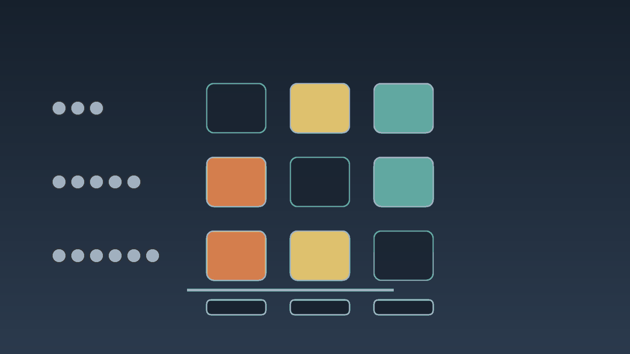 Impression of three heaps and binary columns (AI-generated)