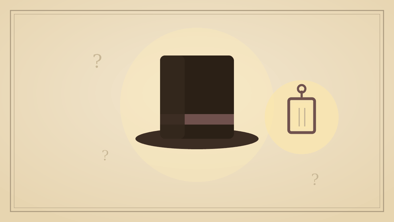 Impression of the top hat and lantern that symbolize Professor Layton and the Curious Village (AI-generated)