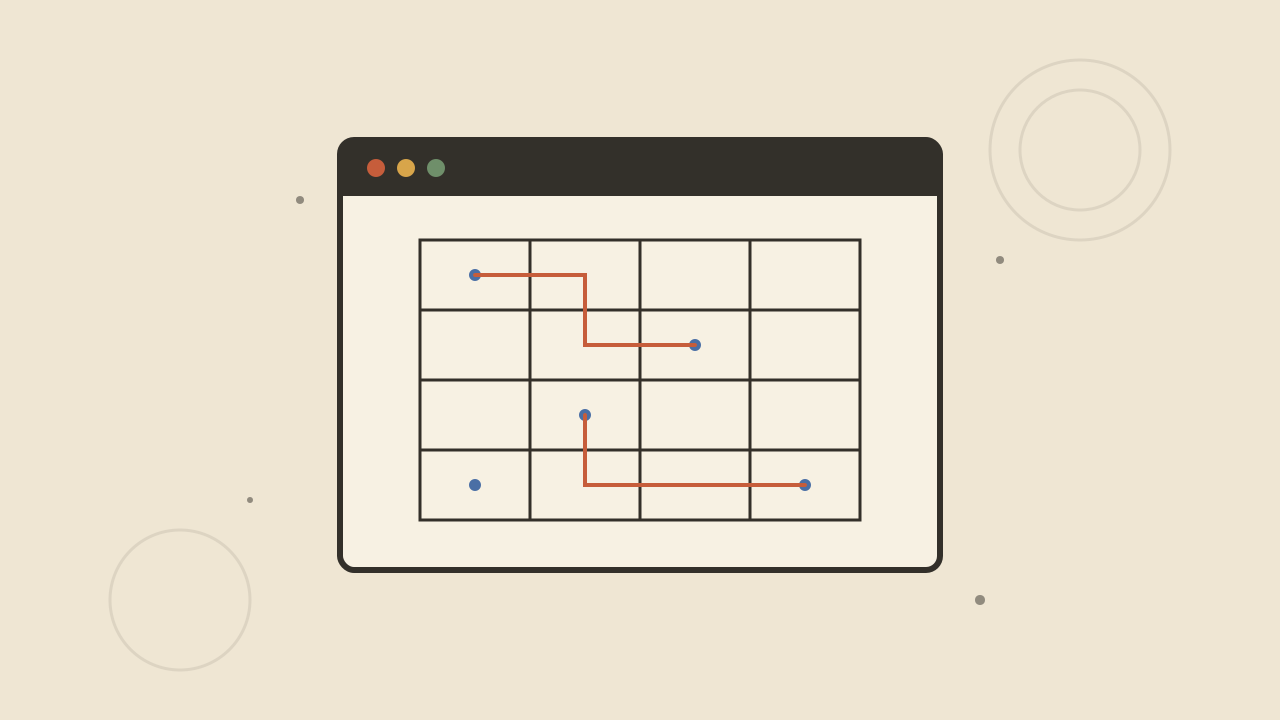 Impression of a freshly generated puzzle grid floating inside a small window