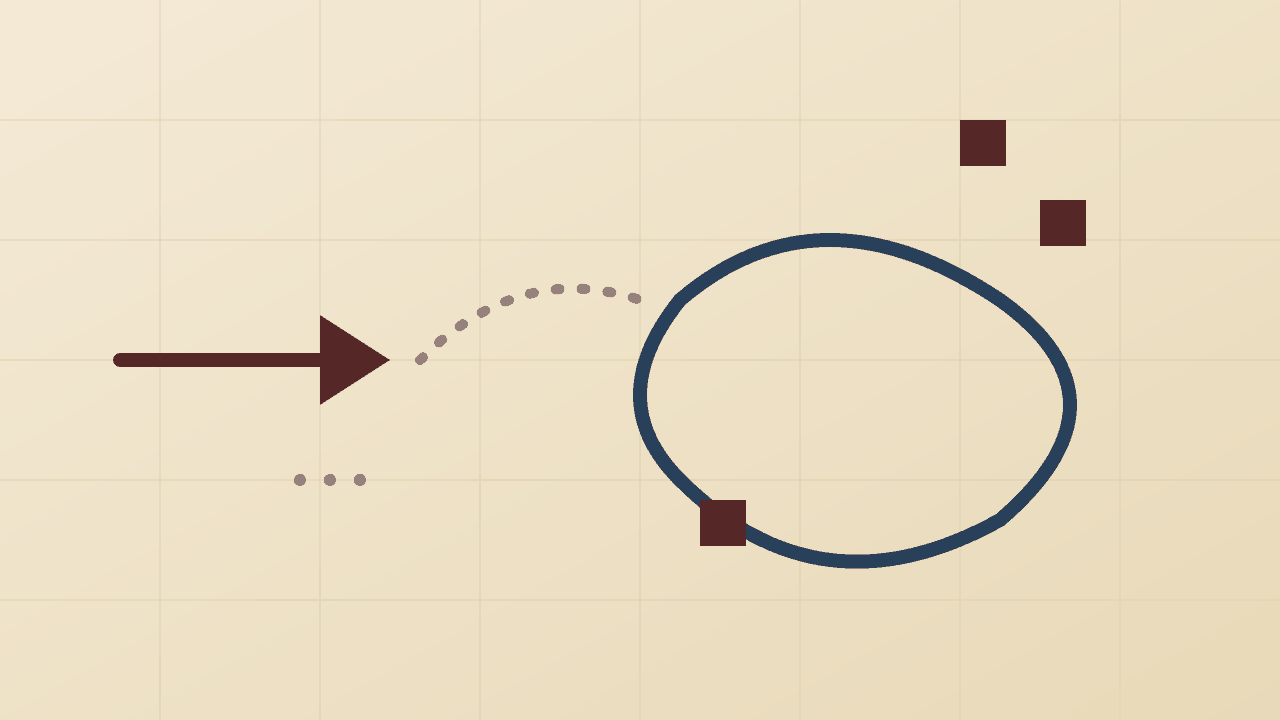 Impression of a line turning from an arrow into a loop (AI-generated)