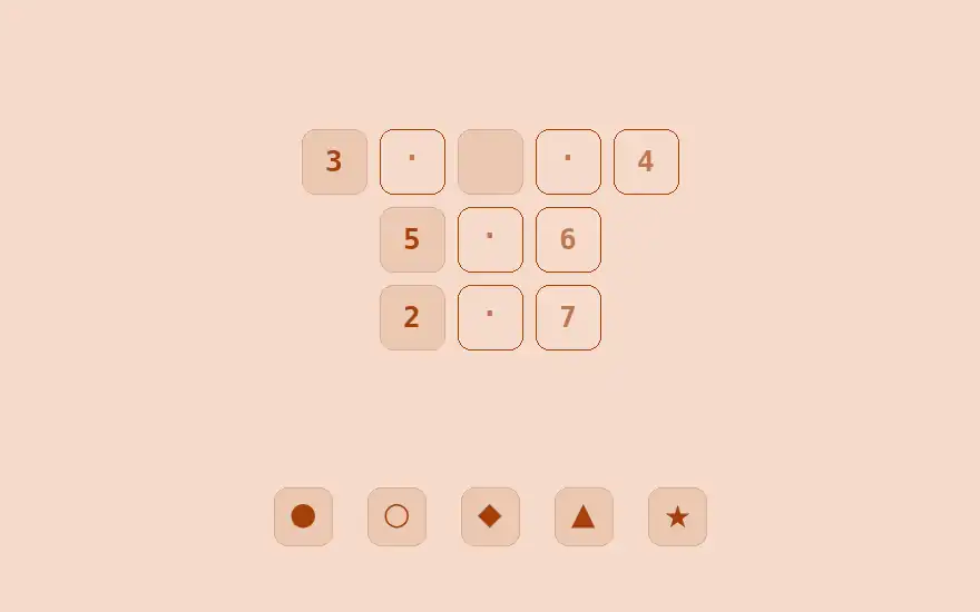 Math?のゲーム画面。記号と数字の盤面